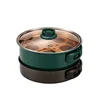 110V/220V Electric Rice Cooker Portable Split Frying Pan Electric Stew Pot Travel Hotpot Food Steamer Home Multi Cooker 1.6L 2