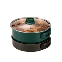 110V/220V Electric Rice Cooker Portable Split Frying Pan Electric Stew Pot Travel Hotpot Food Steamer Home Multi Cooker 1.6L 2