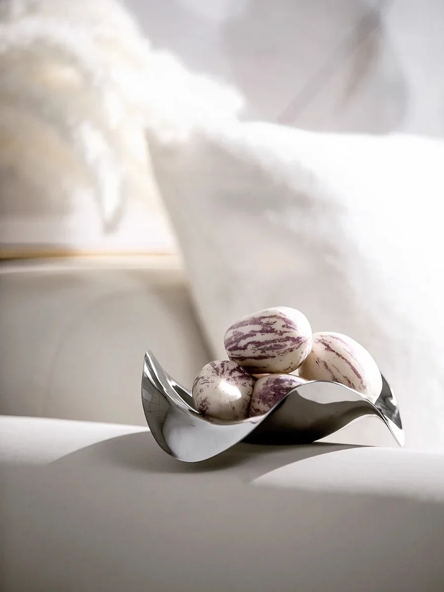 Stainless Steel Dish Serving Bowl Decorative Tray for Fruit Dessert Snack Home Décor Table Decoration Scandinavian Style Gifts 3