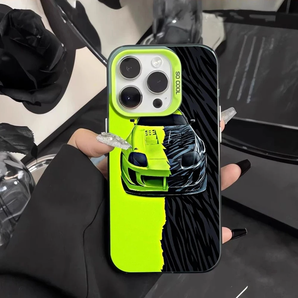 Luxury Black Green Matte Phone Case