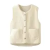 Women'S Teddy Fleece Vest Autumn Thin Vest Sleeveless Coat Plain Plush Vest Short Jacket Loose Fleece Vest Women Outwear 3