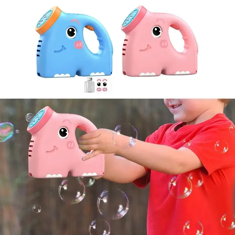버블 블로워 머신 귀여운 코끼리 버블 블로워 머신 버블 부는 장난감 휴대용 재미있는 야외 장난감 소년용 배터리 구동