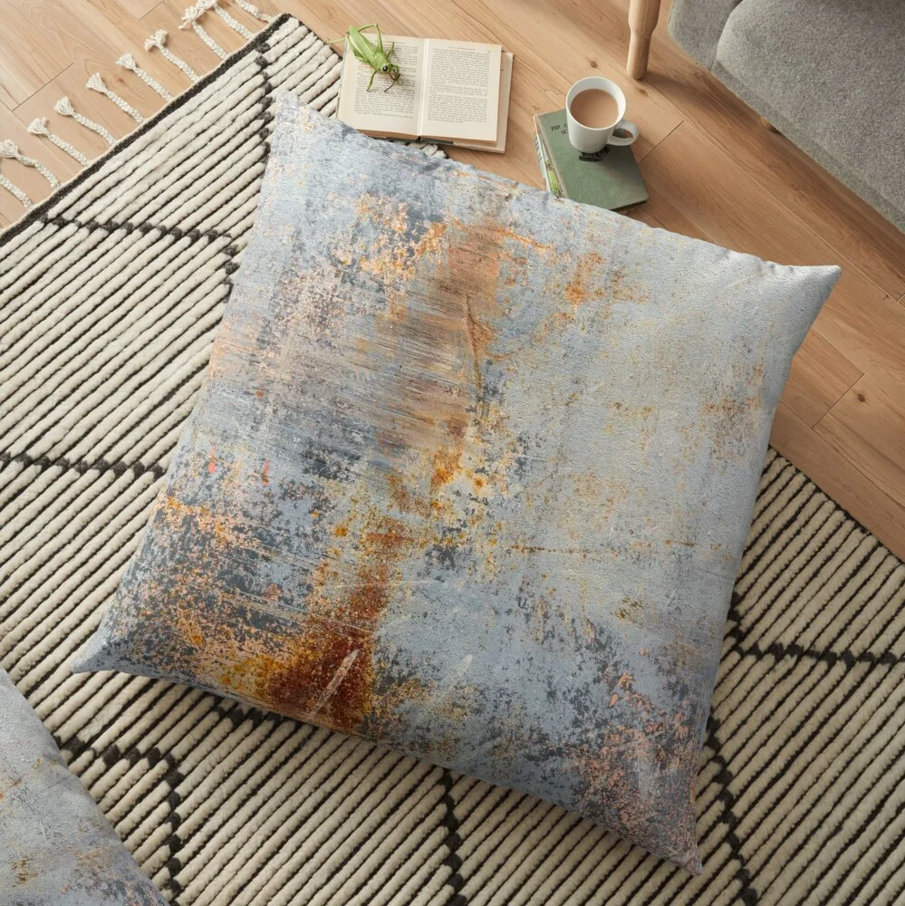 

Burn Blue Rust Floor Pillow Sofa Cushion