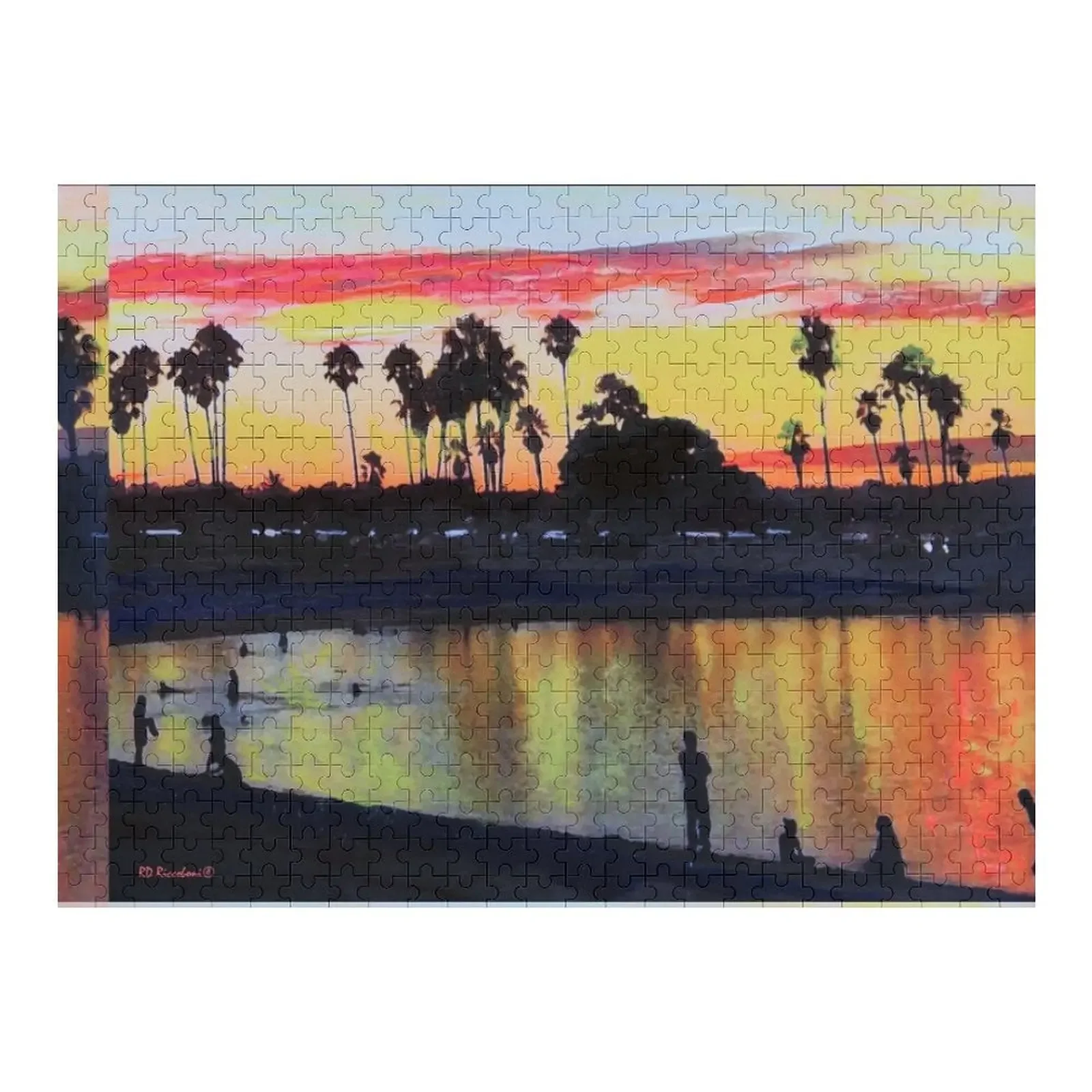 Tropical Sunset on The Lagoon - San Diego California Jigsaw Puzzle Personalised Name Customized Kids Gift Puzzle san diego skyline at night jigsaw puzzle customizeds for kids personalised name puzzle