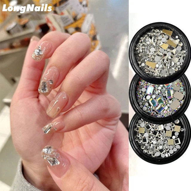 Sparkly Iridescent Diamonds Nail Crystals Powder Gold Silver Glitter Shiny  Nail Pigment Dust DIY Manicure Accessories Decoration - AliExpress