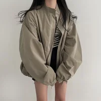 New Hot Sale Of The Season Thin Baseball Style Casual Outerwear Women's Student Fashion Trendy Loose Workwear Jacket Korean Vers