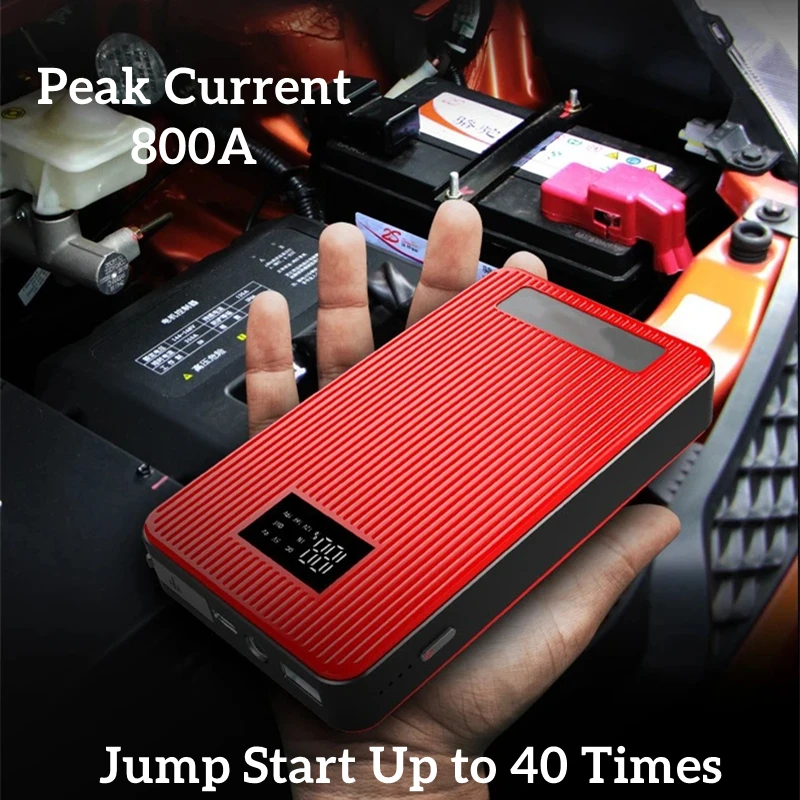 GKFLY 800A 8000mAh High Power Car Jump Starter Starting Device Cables Portable Car Battery Booster Charger Power Bank LED Lights noco boost