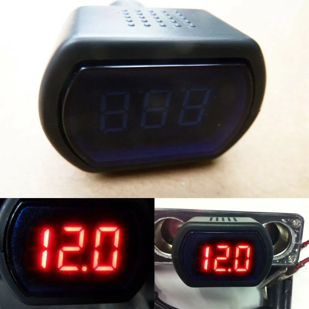 LED Display Cigarette Lighter Electric Voltage Gauge Meter Tester For Auto Car Battery Voltmeter Indicator DC 12V-24V 1pc Parts battery tester,digital voltmeter,digital multimeter