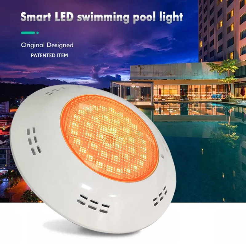 UV-anti PC material underwater luces de la piscina PAR56 color changing 12V waterproof IP68 wall mounted RGB Pool Lights led ultra thin swimming pool side wall lights full glue wick pool underwater diving lights ip68 waterproof led pool lights 12v