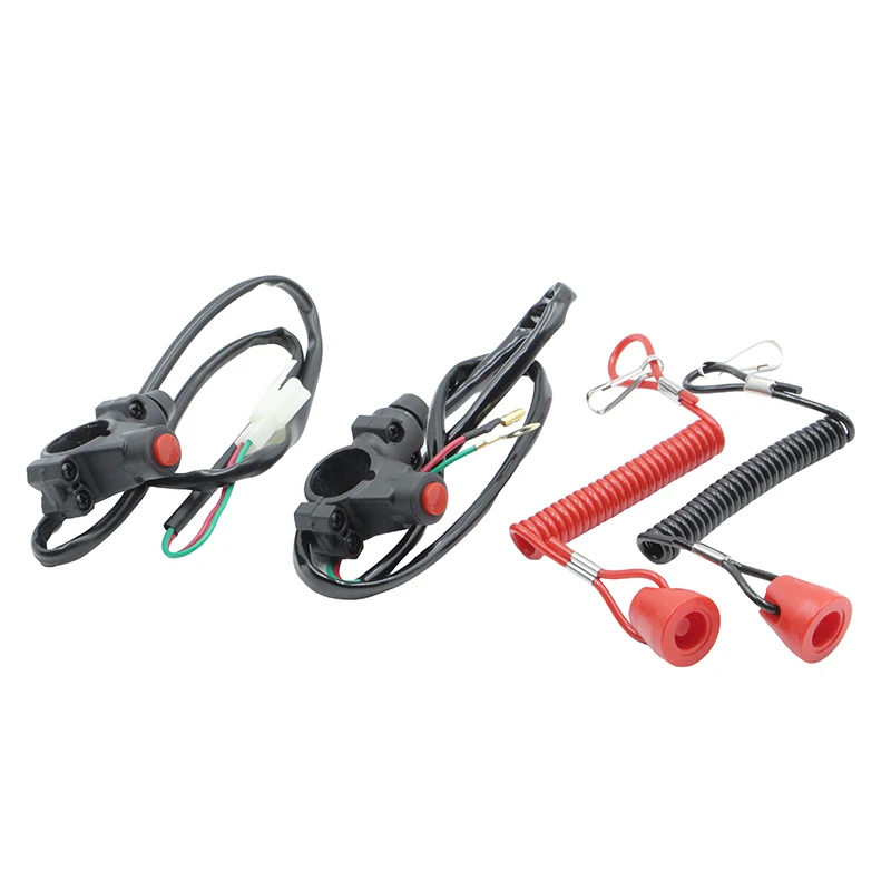 Cordón de sujeción para motocicleta ATV, interruptor de parada de emergencia para motor, botón pulsador para bolsillo, Mini moto de cross, ATV, Quad, 1 ud.