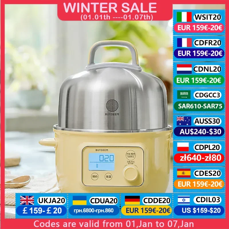 BUYDEEM Multifunction Electric Steamer 1.5L Household Mini Multi Cooker For 1-2 Person Reservation Timing Steam Pot For Kitchen