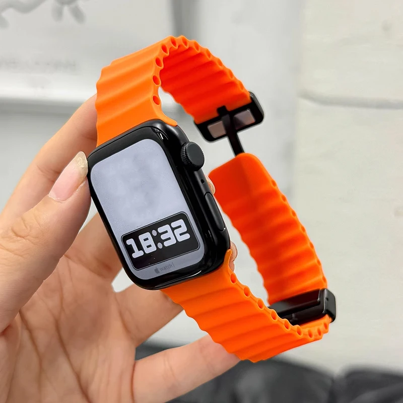Armbänder für Apple Watch-Armbänder 45 mm 46 mm Ultra 2 49 mm 44 mm 40 41 42 mm Magnetisches Ozean-Armband Correa iWatch 10 9 8 7 6 5 SE 4 3 – Detail 3