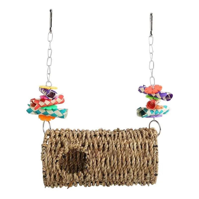 

Hamster Squirrel Hammock Bird Nest Swing Ladder Bird Toy with Rounded Shapes Parrot Cage Toy Squirrel for Canaries Hamsters