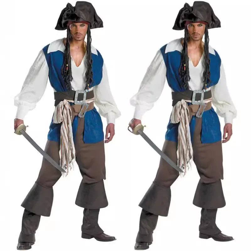 Halloween Pirate Uniforms for Couples Makeup Parties Womens Clothing Adult Caribbean Pirate Costumes Role Playing Costumes