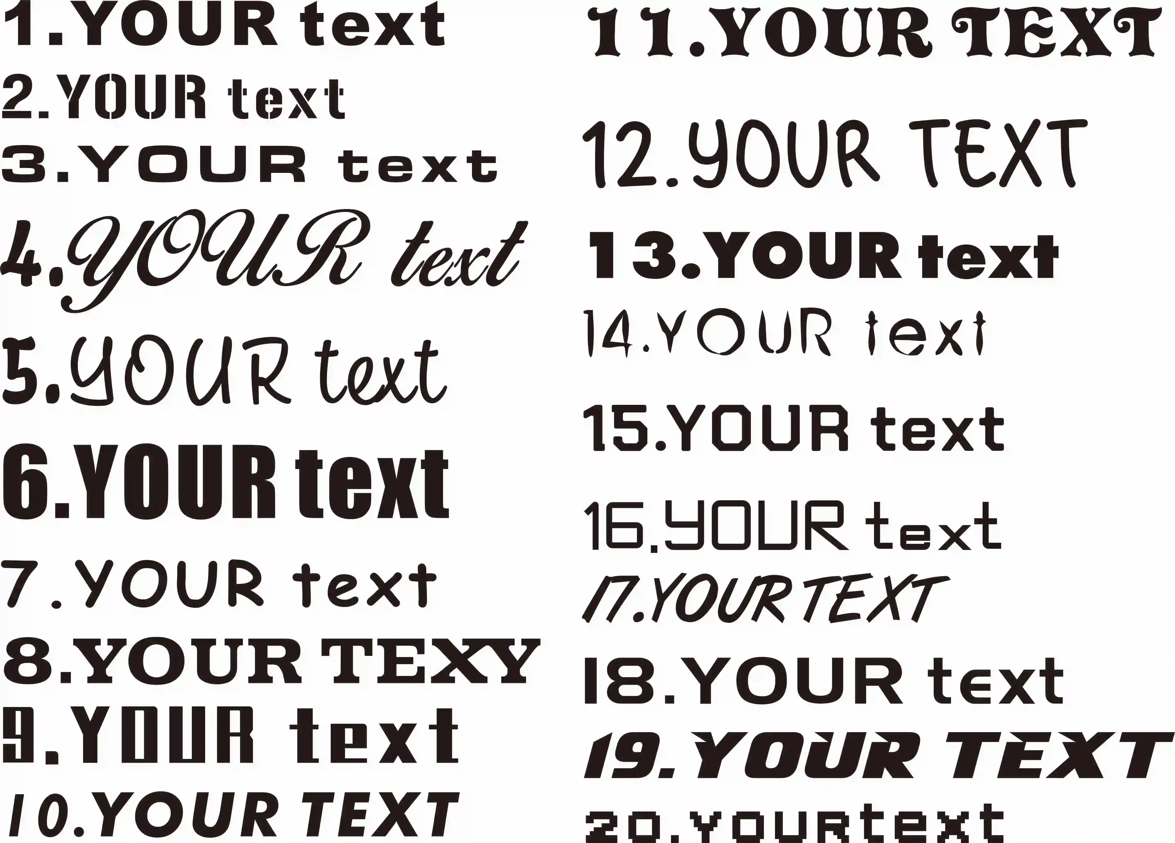 Personalized Multilingual Custom Text Sticker for Car or Door Decoration
