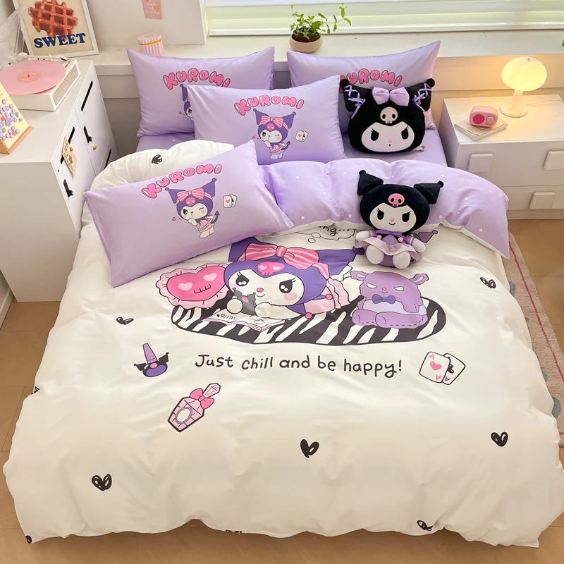 thumbnail image 1 of Funda nórdica Kuromi Diseño de moda Suave y cómoda Regalo navideño para niños y niñas Decoración de cama de dormitorio universitario, 1 of 5