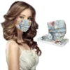 Adult Disposable Fashion Flower Floral Print Mask 50/100pcs Summer Three-layer Dustproof Hanging Ear Non-woven Mask 4