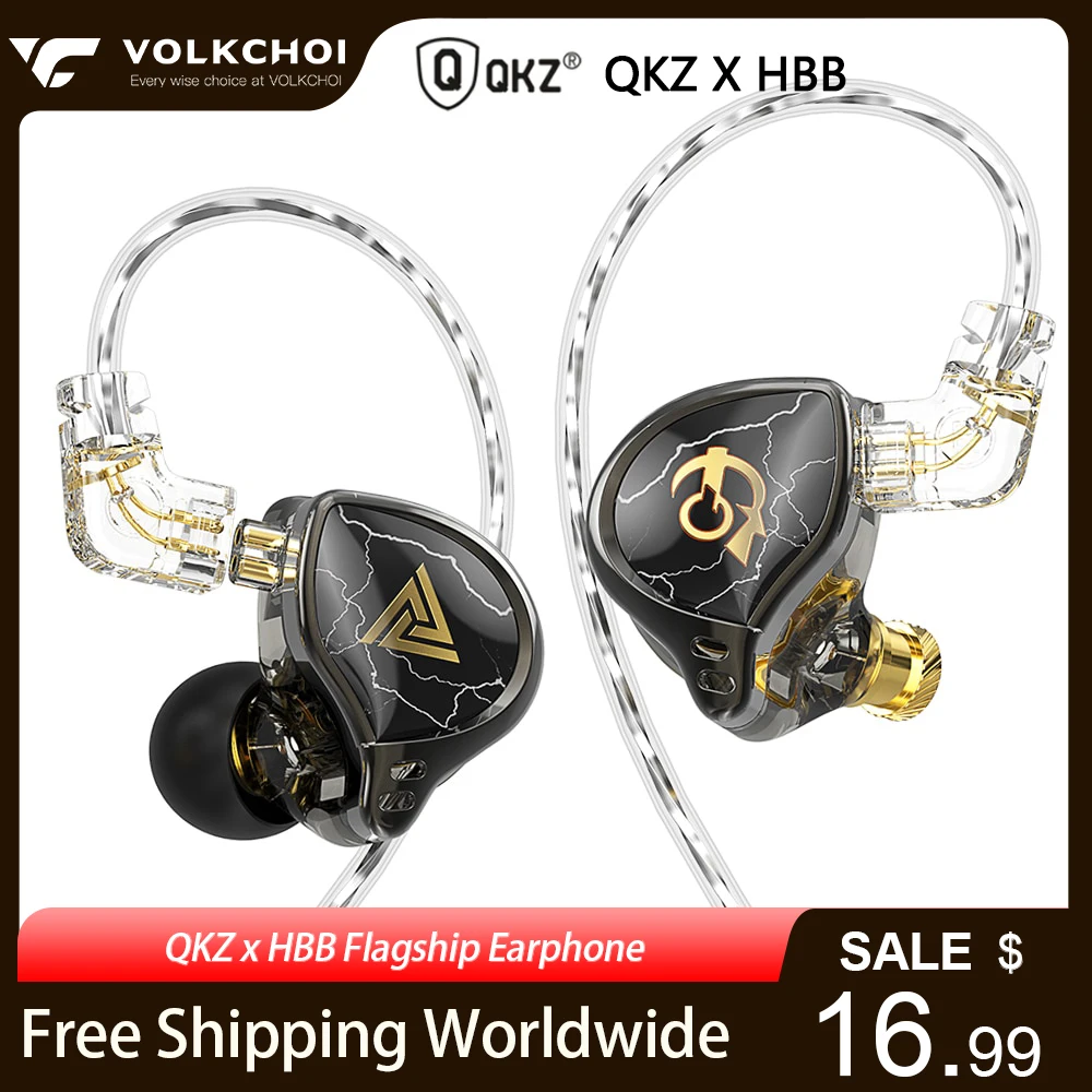 QKZ X HBB Earphone HIFI Driver dinamis Earphone In-ear Bas