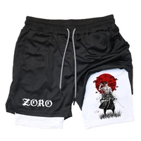Summer Breathable Two-In-One Men'S Compression Fitness Double-Layer Shorts Animation Quick-Drying Running Training Sports Shorts 1