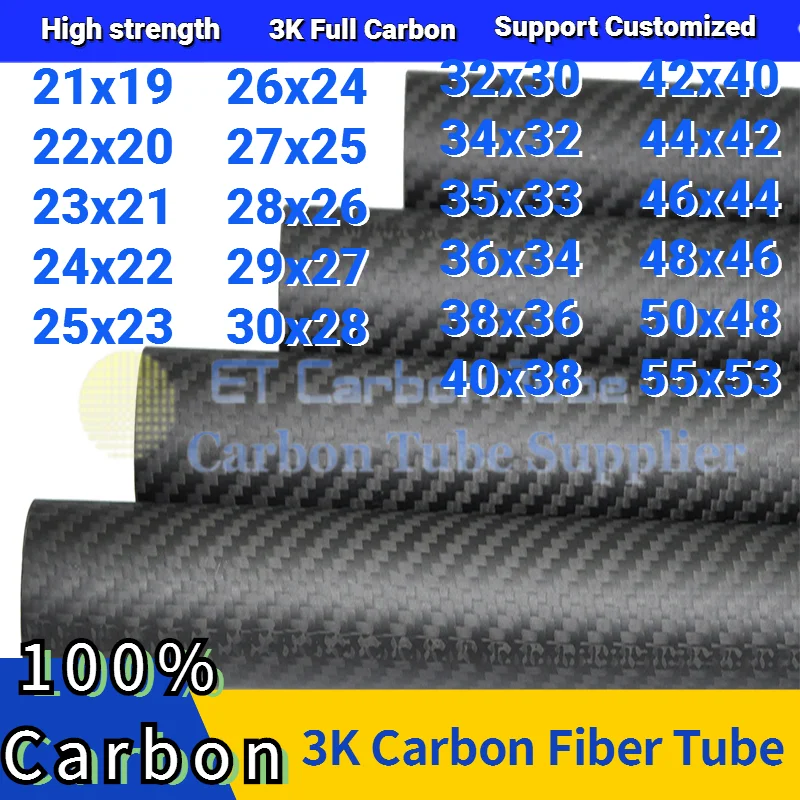 1 Pz Pianura Opaco Tubo In Fibra Di Carbonio 500mm Lunghezza 3K Tessuto In Fibra Di Carbonio Tubo Avvolto 4 5 6 7 8 9 10 11 12mm Tubo In Fibra Di Carbonio(5x3mm - Foto 5