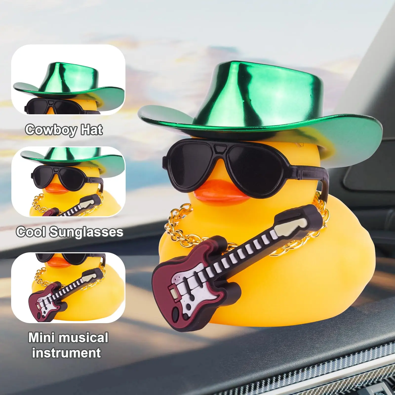 12 Pcs Cowboy Rubber Duck Bulk Dashboard Duck Mini Car Yellow Duckies Bath Toys Party Favor With - View #11