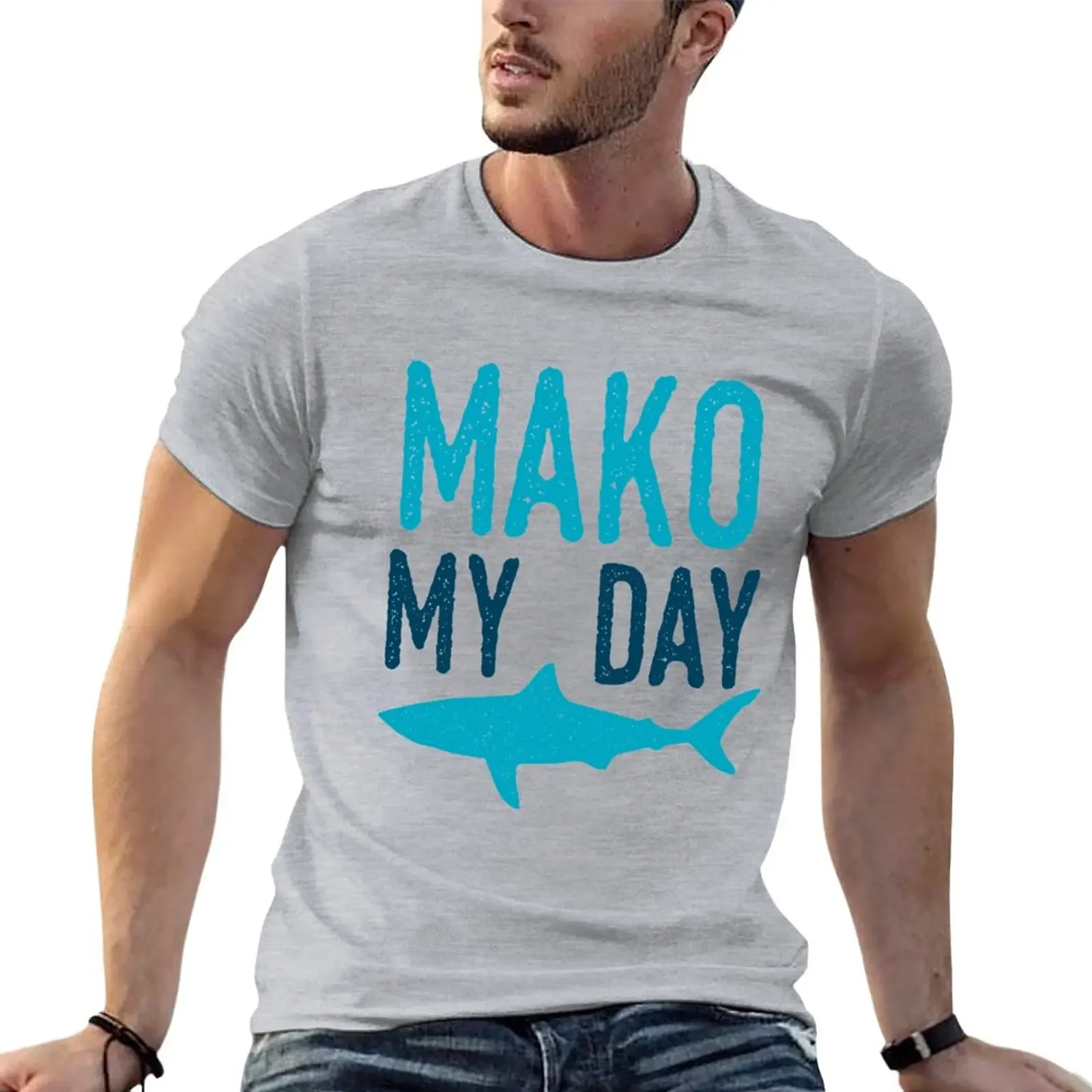 

Mako My Day футболка корейская мода принт животных для мальчиков графика мужские футболки упаковка