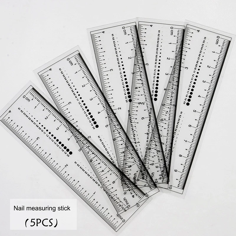 Misscheering Manicure PVC Clear Soft Ruler Transparent Card Scale Can Measure Drill Nail Shop Special Tool Ruler