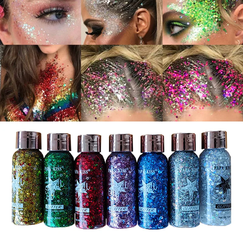 56g Eyeshadow Glitter Face Glitter Gel Makeup Mermaid Party Stage Eye Nail Hair Body Art Flash Sequins Decoration