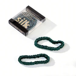 Luxurious Mulberry Silk Skinny Scrunchies Set - Anti - Crease, Gentle & Durable Hair Accessory (2PCS Color 36)