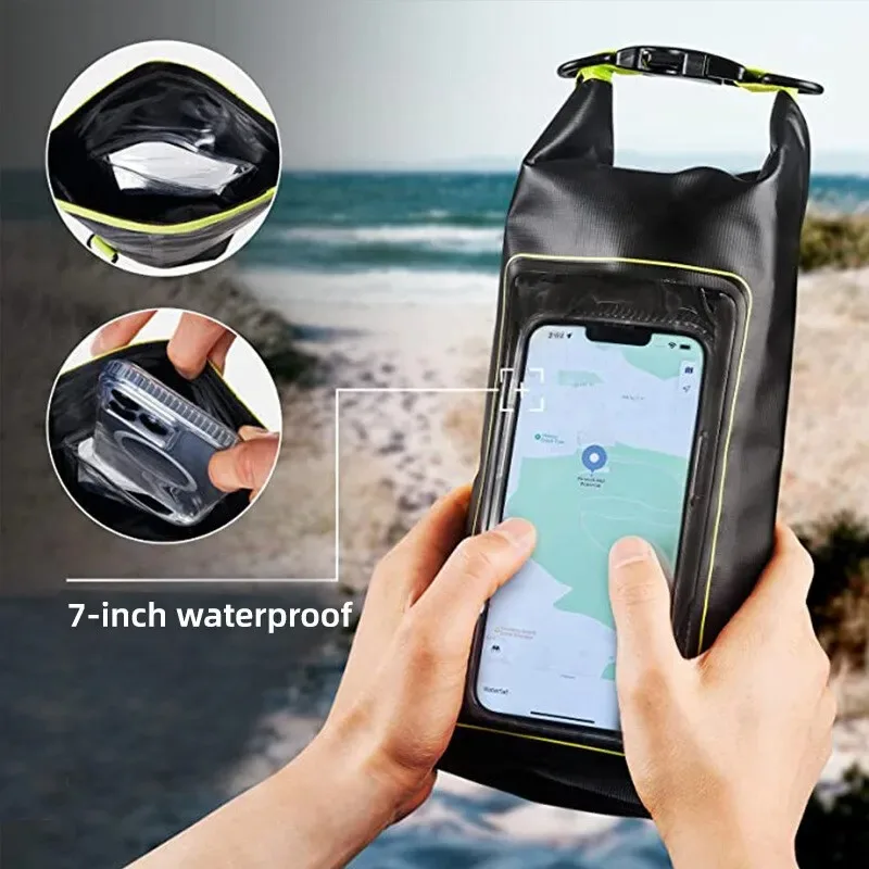 Waterproof Dry Bag 2L Dry Bag Touch Screen for Trekking Drifting Rafting Surfing Kayak Outdoor Sports