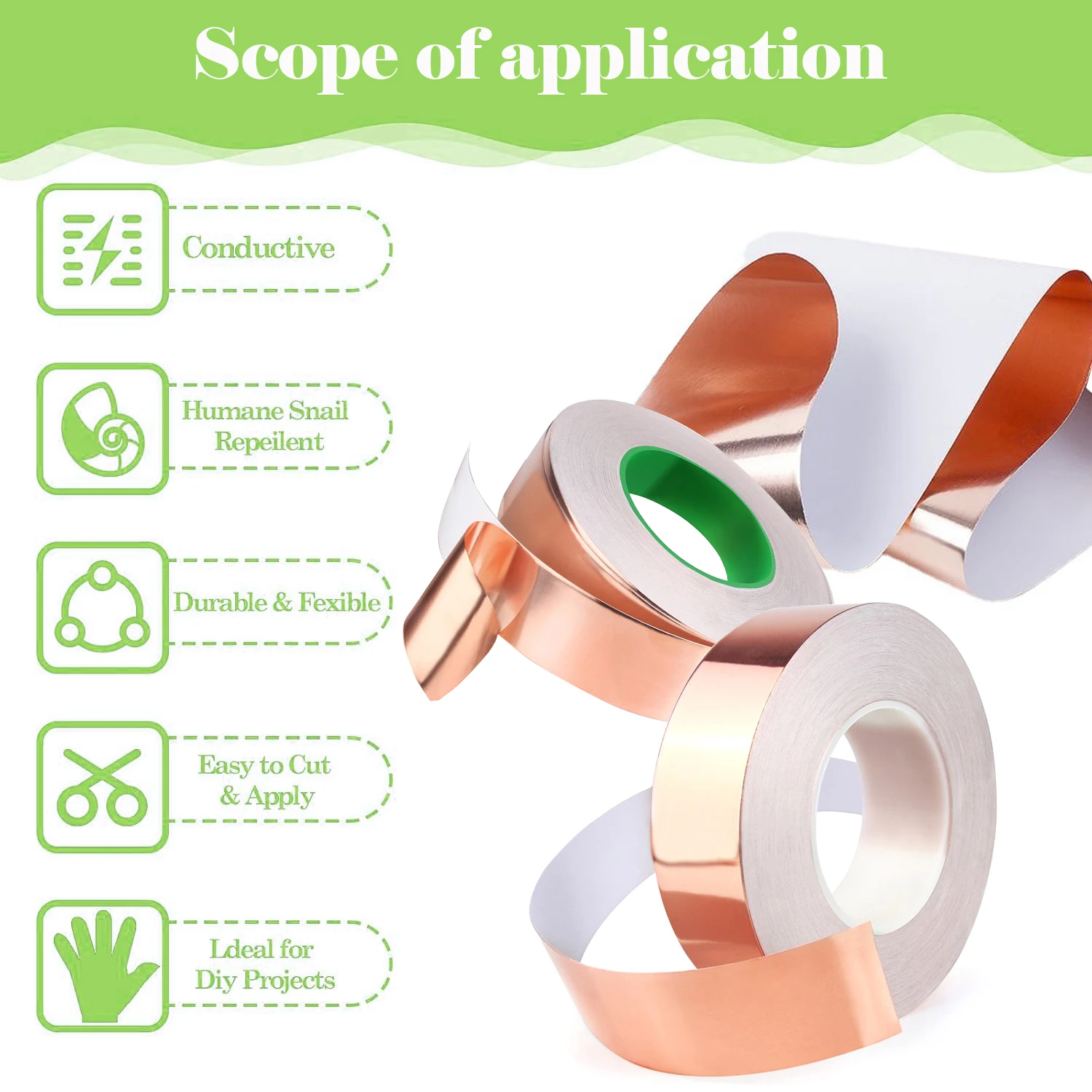 Versatile Adhesive Conductive Copper Foil Tape - Multiple Widths, 20M Length
