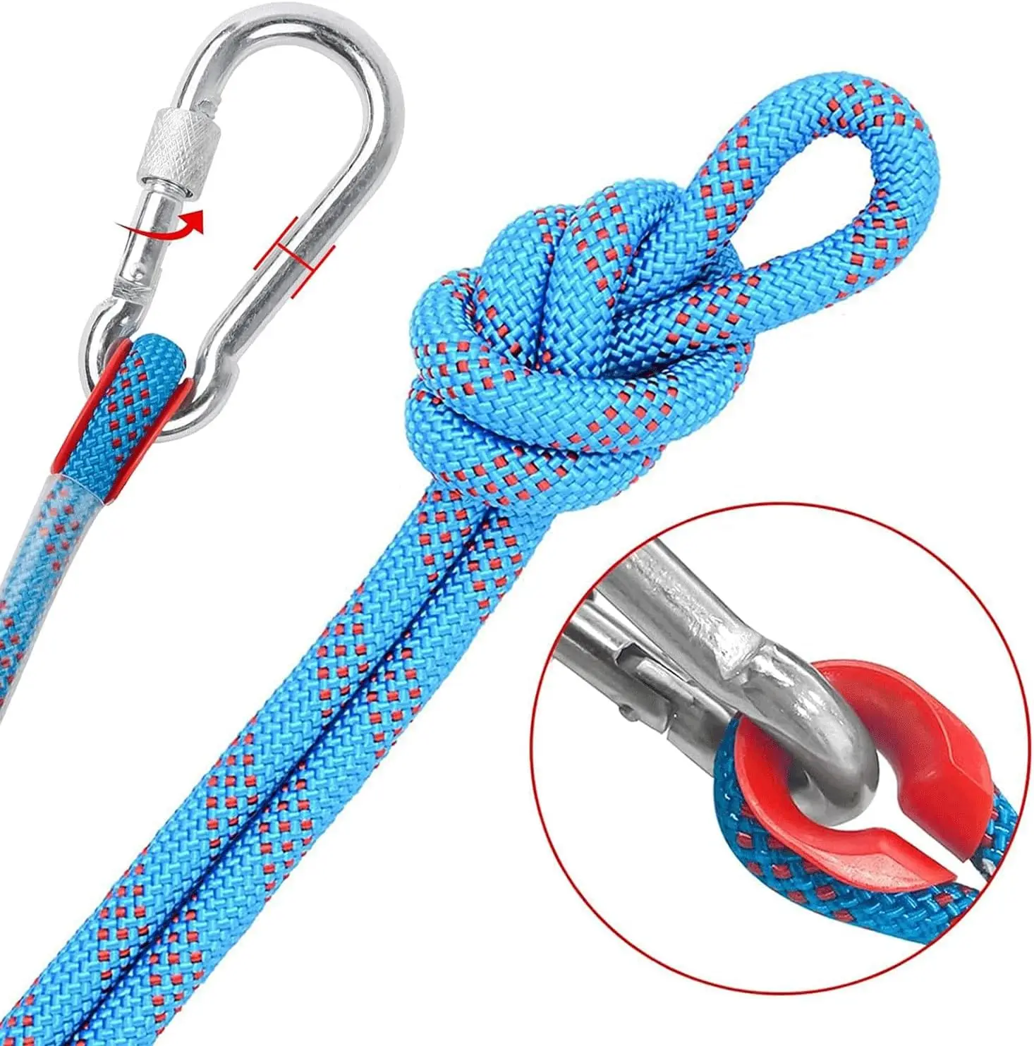 52ft Outdoor Climbing Rope with 2 Steel Hooks 5