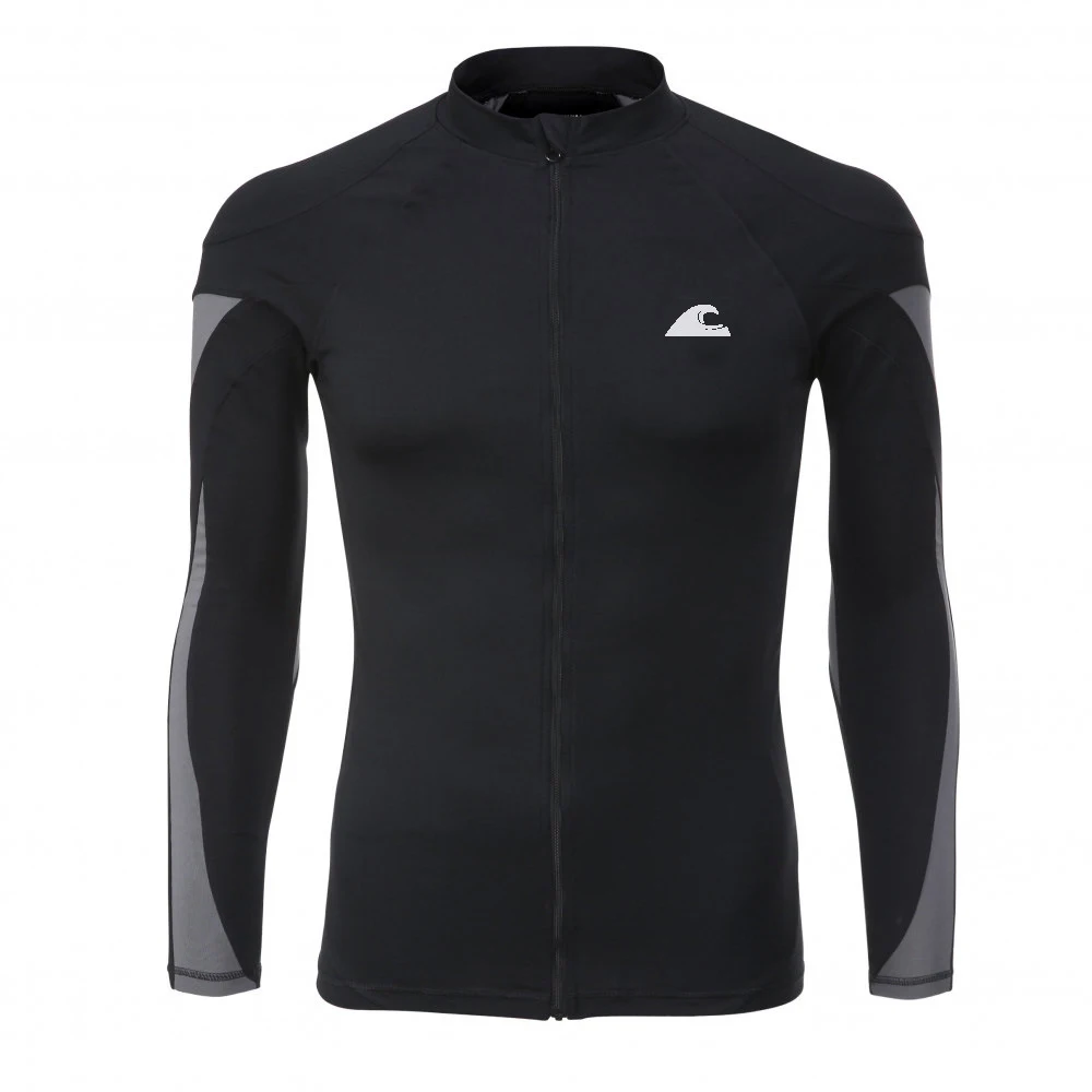 

Men's Professional Split Long Sleeve Sunscreen Quick Dry Surf Shirts, Water Sports, Beach Swimming, Snorkeling Surf Tops, M-2XL