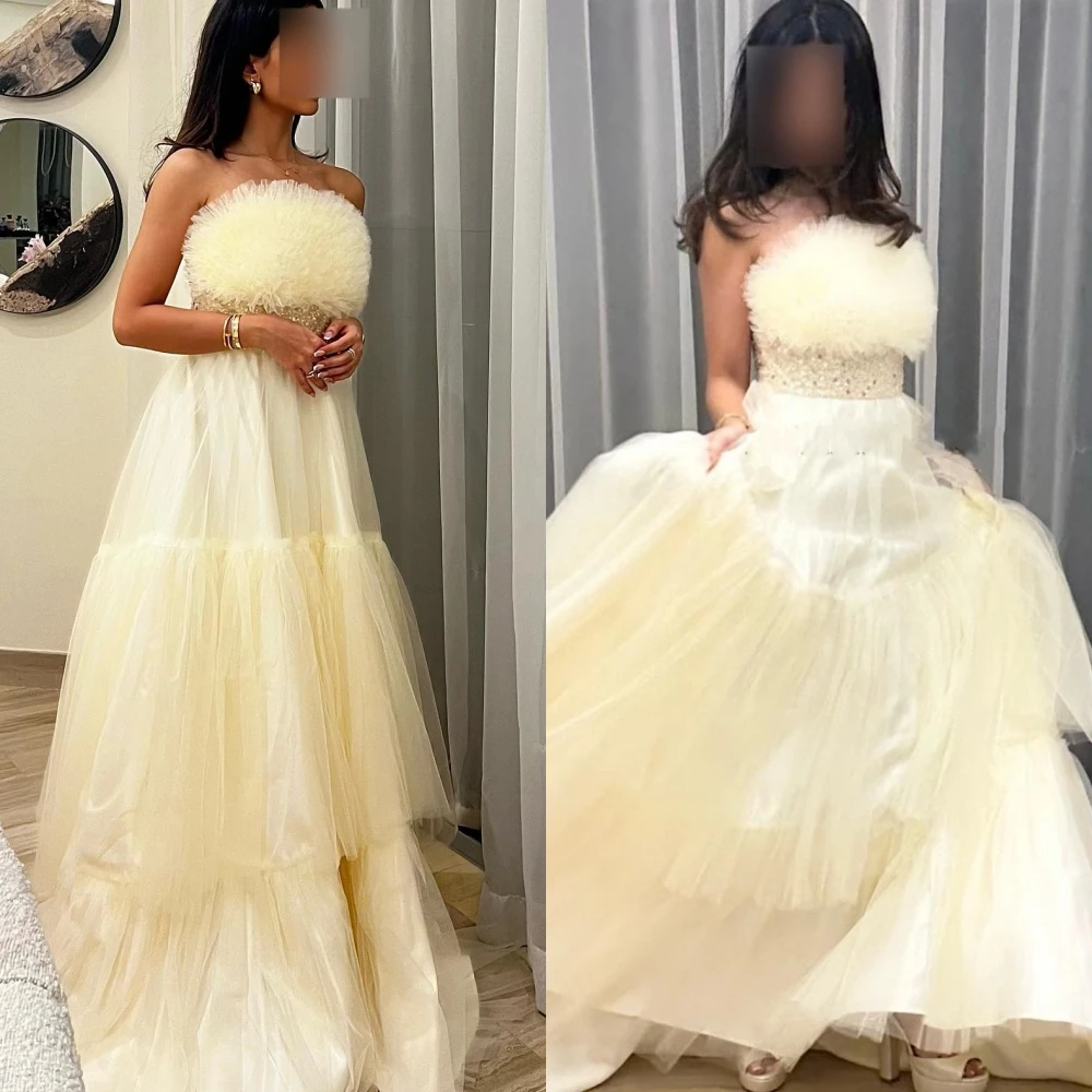 

Elegant Matching Strapless Ball gown Formal Ocassion Gown Beading Paillette / Sequins Floor length Organza Evening Dress