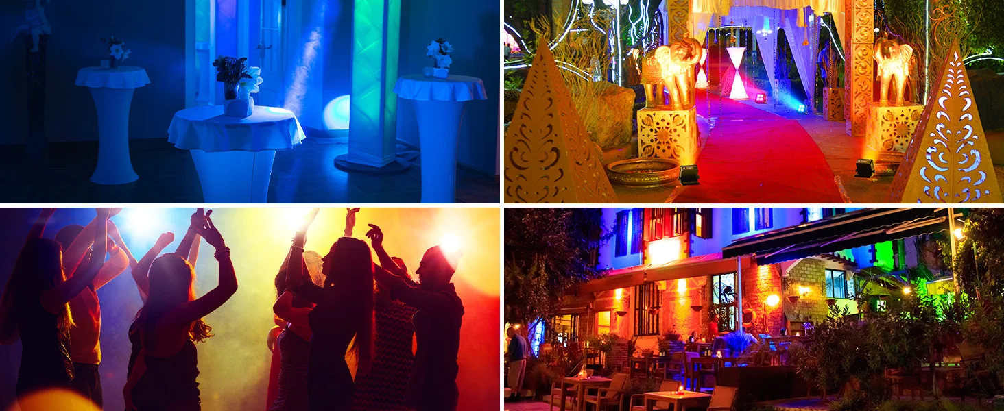Datewink 2/4Pcs 40W Waterproof LED Par Light Rechargeable APP Remote Control RGBWA+UV Stage Light DMX For DJ Disco Party Wedding
