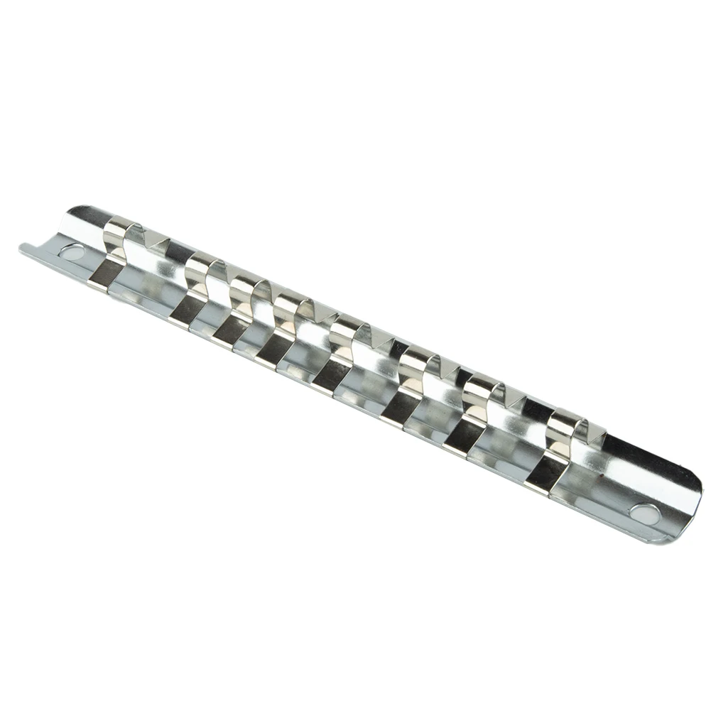 

Holder Socket Storage Rack 150/190/260mm 3/8inch Durable Equipment Hand Tools Silver Socket Wrenches With 8 Clips