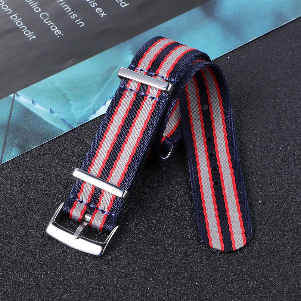 Premium 20mm Nylon Woven Watchband - Vintage French Army Style Strap