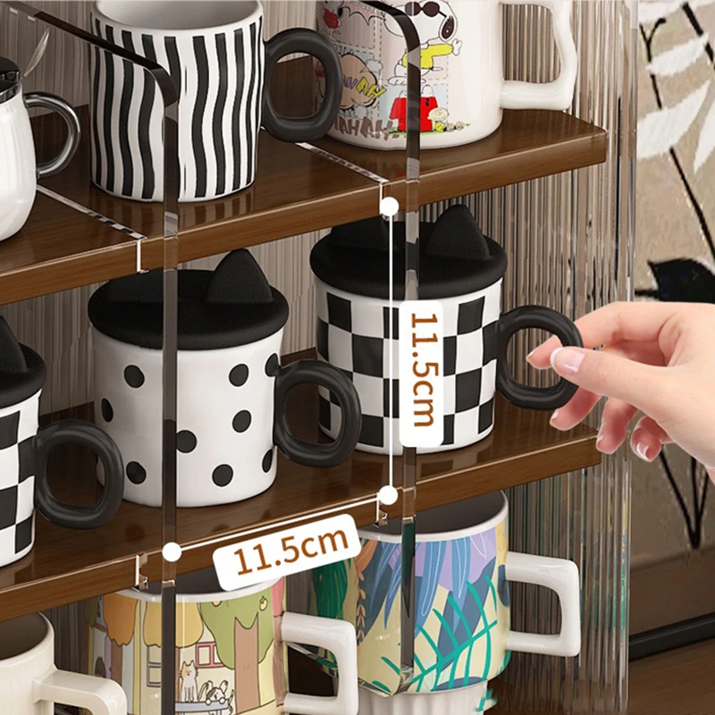 Countertop Drinking Cup Storage Cabinet Multi-layer Rack Water Cup Bamboo Storage Box Wine Glass Rack Mug Coffee Cup Rack 5