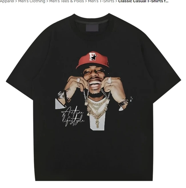 Klassiska Casual T-shirts för Strand Andningsbara Mjuka Populära Herrtröjor Anpassad Anime_voghion.com