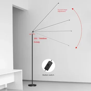 Minimalism LED Floor Lamp Super Bright Reading Lamp Living Room Bedroom Bedside Vertical Lamp Floor Piano Lighting Fixture 2