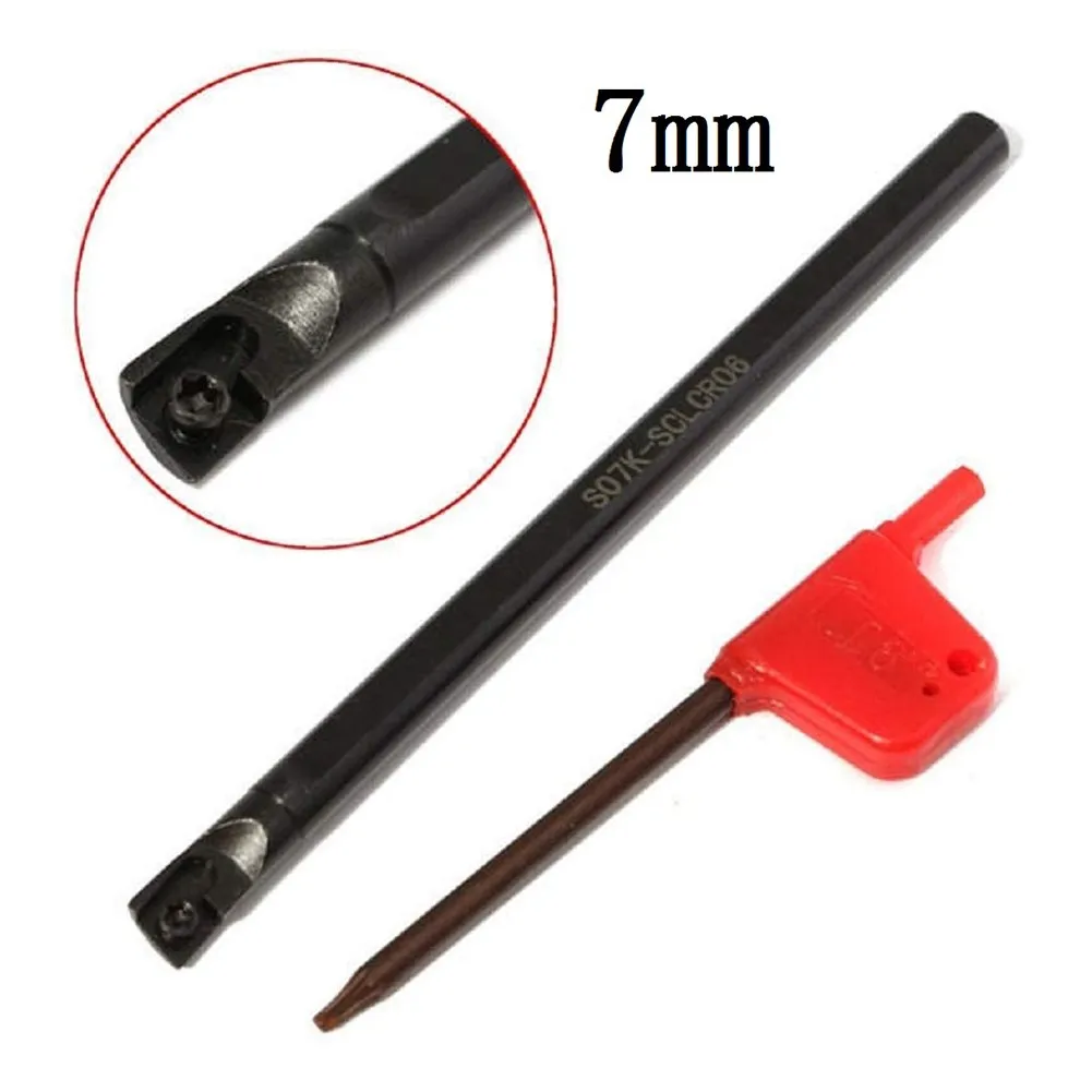 Lathe Turning Tool Holder Boring Bar Tools Lathe Cutter Metal Turning Rod Holders 6/7/8/10mm SCLCR06 Shank 10pcs Inserts