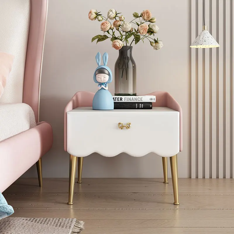 

Мебель для спальни для девочек, металлическая детская розовая прикроватная тумбочка, Современная