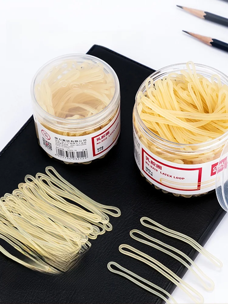 델리 고탄성 라텍스 사무용품 고무 밴드 내구성 있는 금융용 소가죽 고무 링 정리함