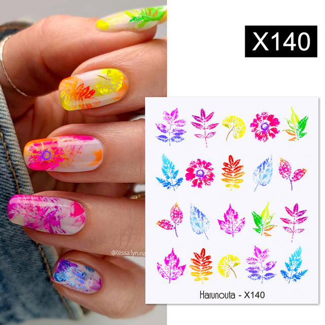 1 Sheet Nail Water Decals Transfer Lavender Spring Flower Leaves Nail Art Stickers Nail Art Manicure DIY