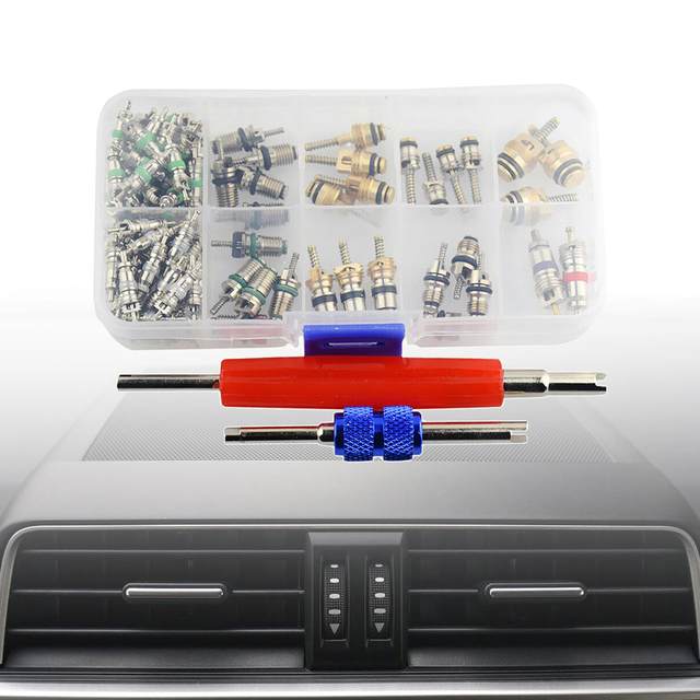 Car Air Conditioner Valve Core R12 R134A Durable Direct Replace Repair Set