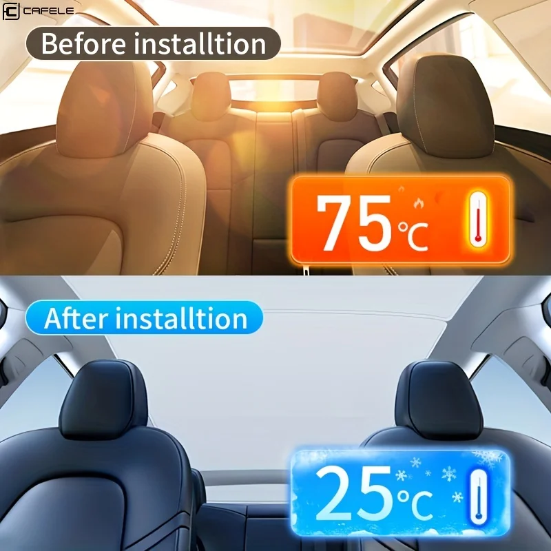 Windshield sunshade Car Front Parasol Front Windshield Sunshade Thickened Sun Protection And Heat Insulation Sun Visor For Car Tesla Model 3 Y