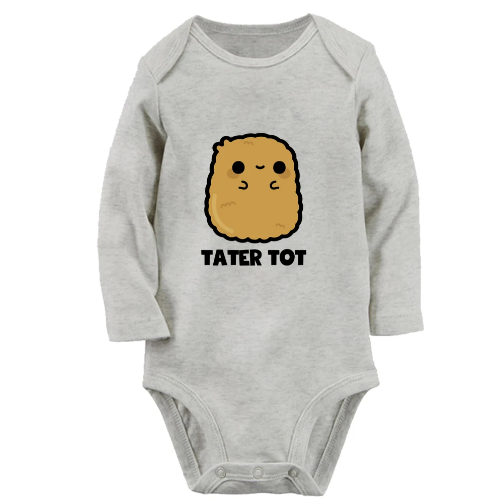 

iDzn NEW Tater Tot Cute Baby Rompers Baby Boys Girls Fun Print Bodysuit Infant Long Sleeves Jumpsuit Kids Soft Clothes