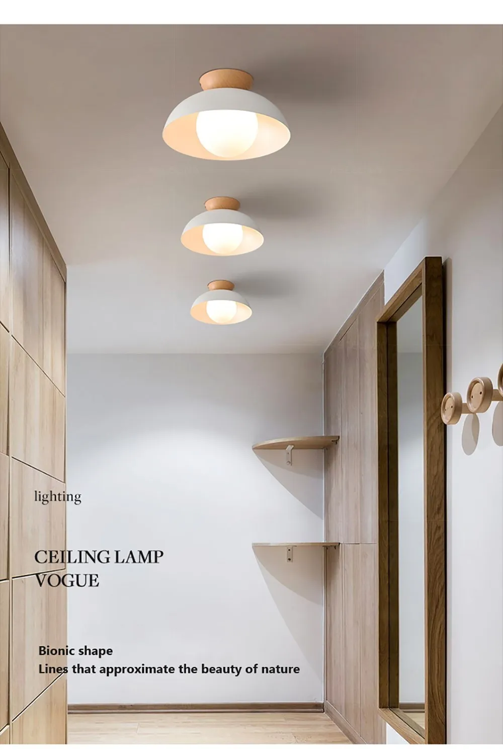 Nordic Wooden Led Ceiling Light