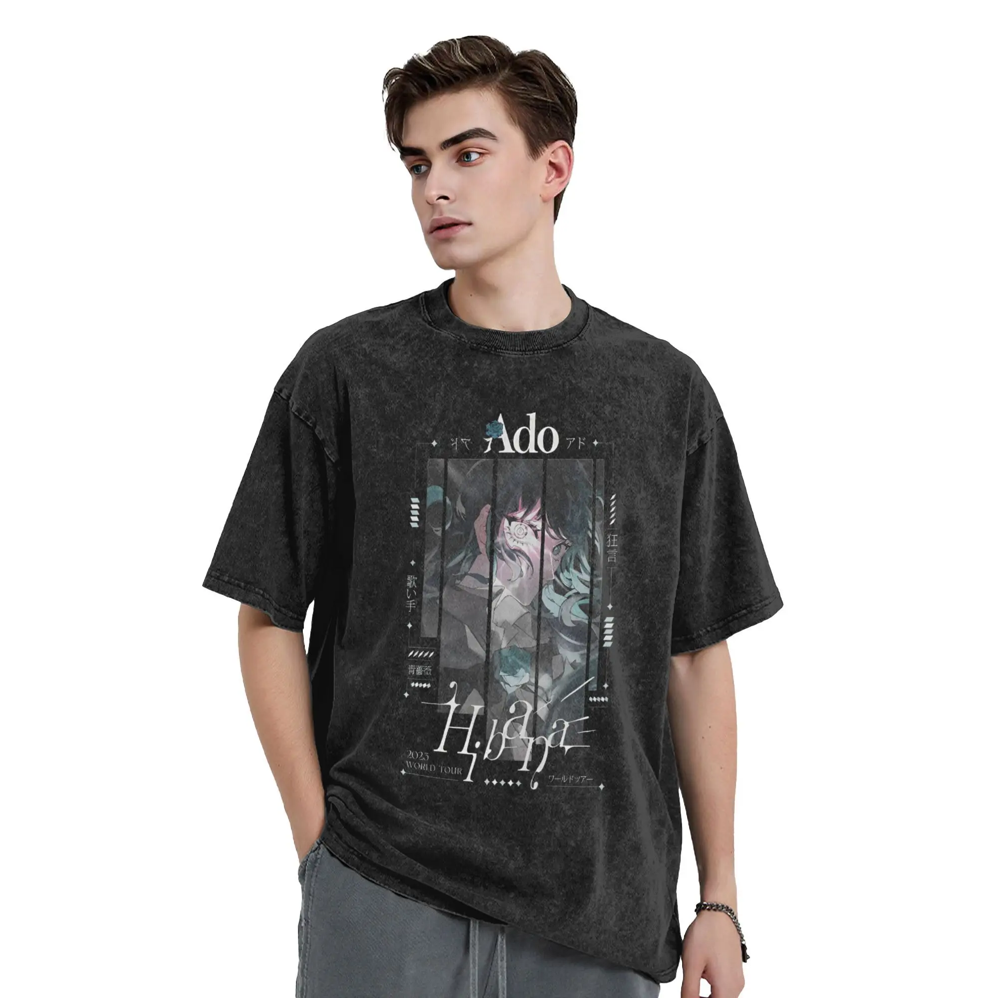 Ado WORLD TOUR 2025 Hibana Merch Washed T Shirts Men Women