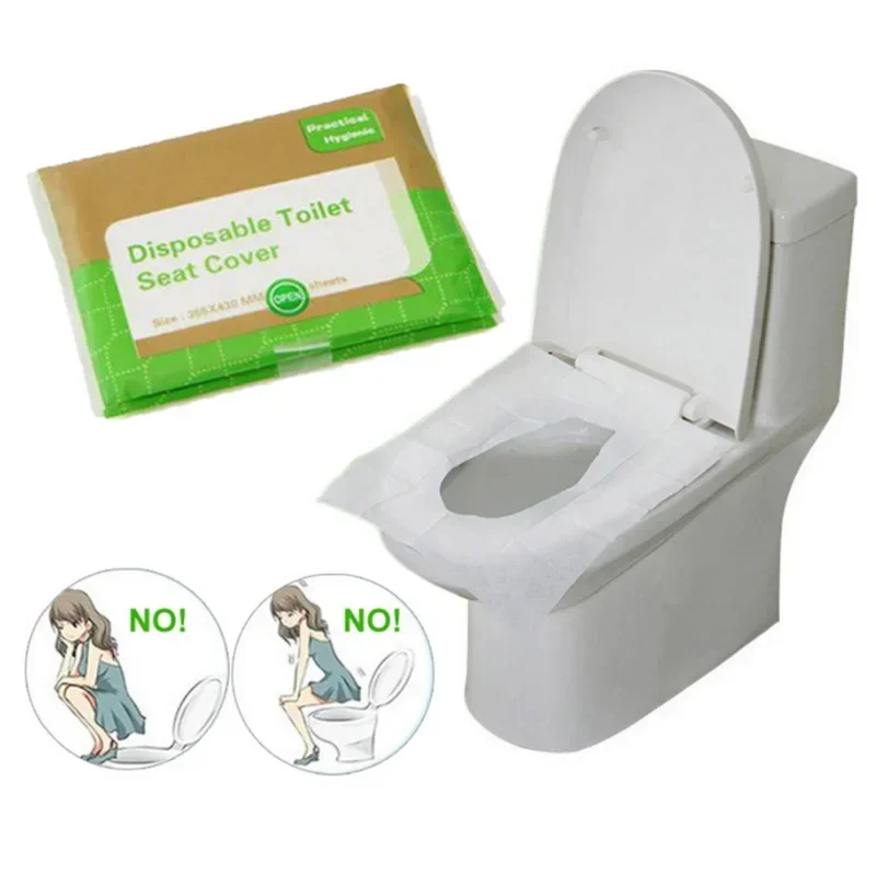 30/50/100PCS Disposable Toilet Seat Cover Travel Camping Hotel Bathroom Accessory Paper Waterproof Soluble